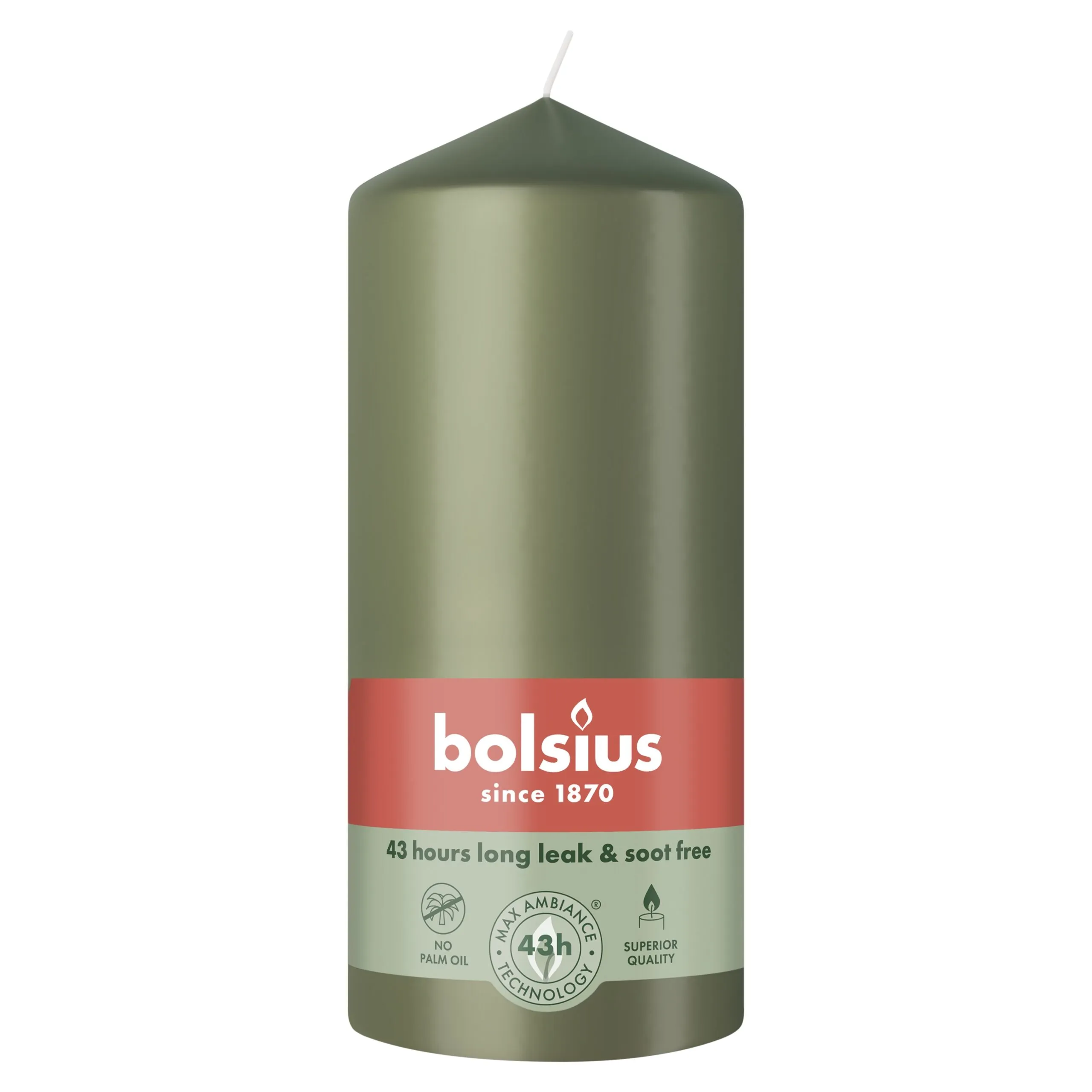 Bolsius Stompkaars 130/68 Fresh Olive (1 stuk)