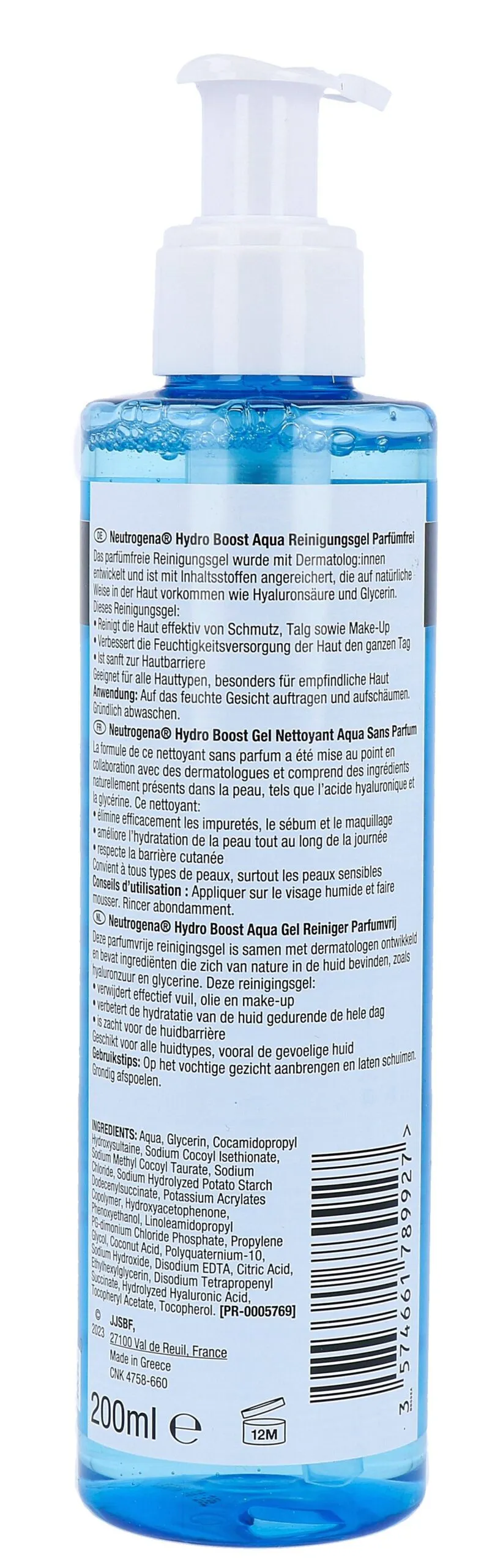 Neutrogena Hydro Boost Aqua Reinigingsgel Parfumvrij (200 ml)