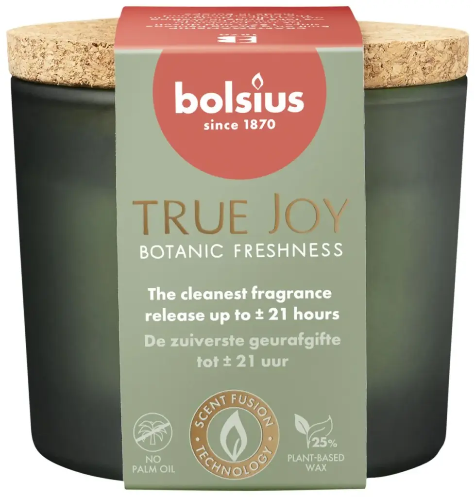 Bolsius Geurglas Met Kurk 66/83 True Joy Botanic Freshness (1 stuk)