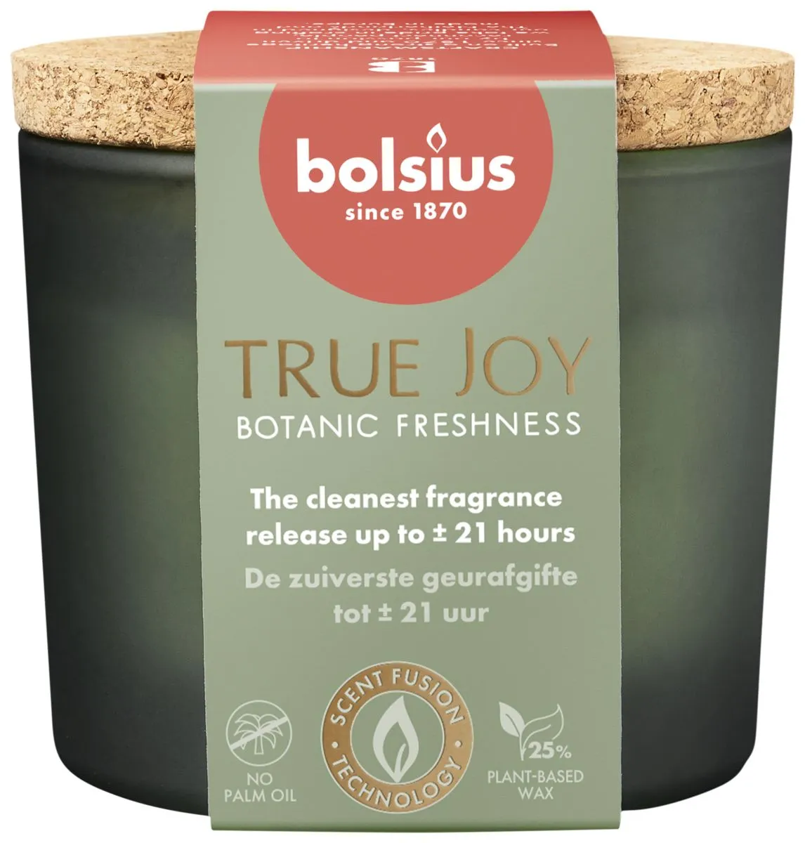 Bolsius Geurglas Met Kurk 66/83 True Joy Botanic Freshness (1 stuk)
