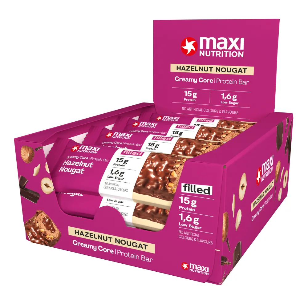 12x Maxi Nutrition Creamy Core Protein Bar Hazelnut Nougat (45 gr)