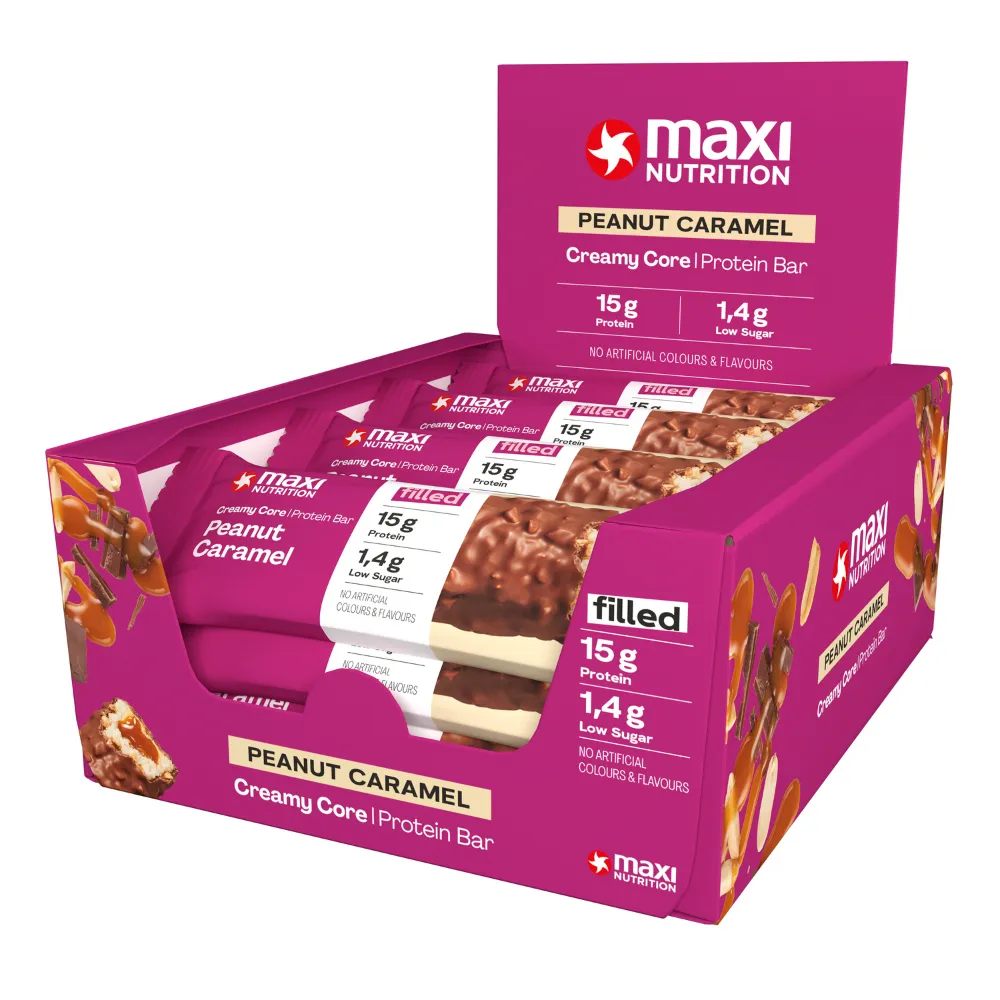 12x Maxi Nutrition Creamy Core Protein Bar Peanut Caramel (45 gr)