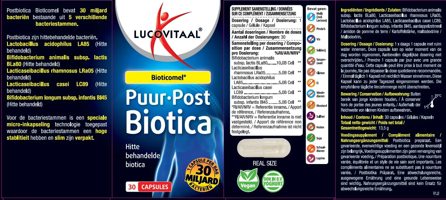 Lucovitaal Puur Post Probiotica  (30 capsules)