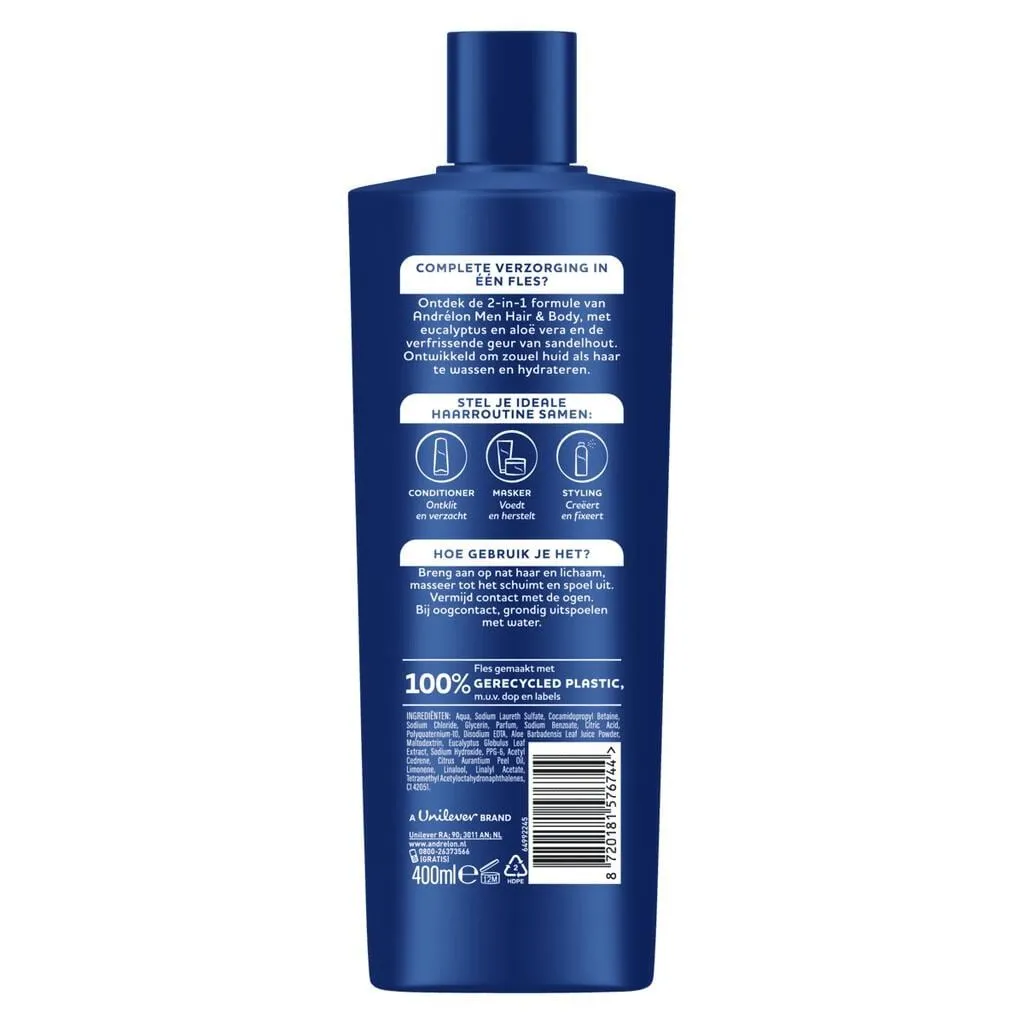Andrelon Men Shampoo Hair & Body (400 ml)