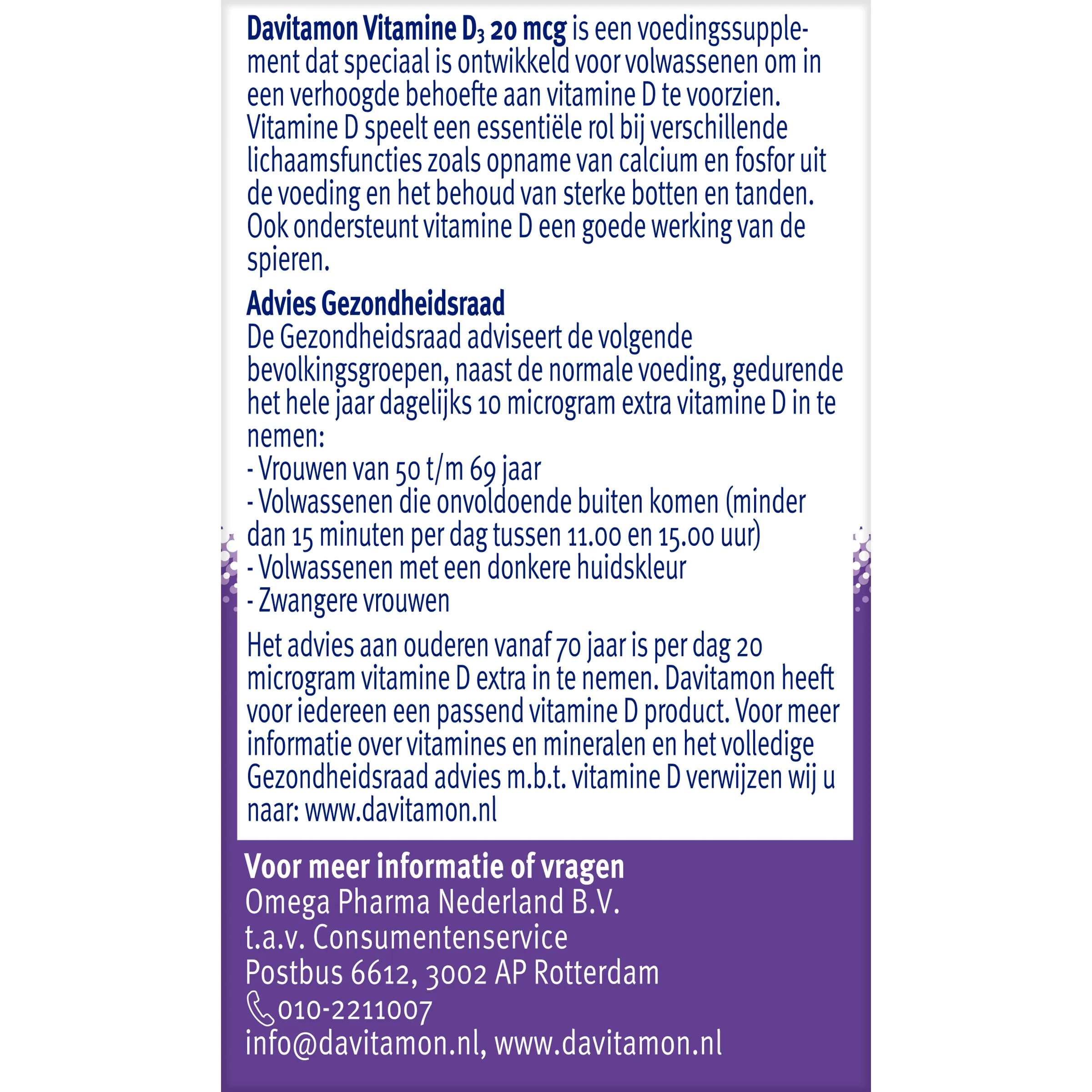 Davitamon Vitamine D3 20mcg (75 tabletten) - image 3