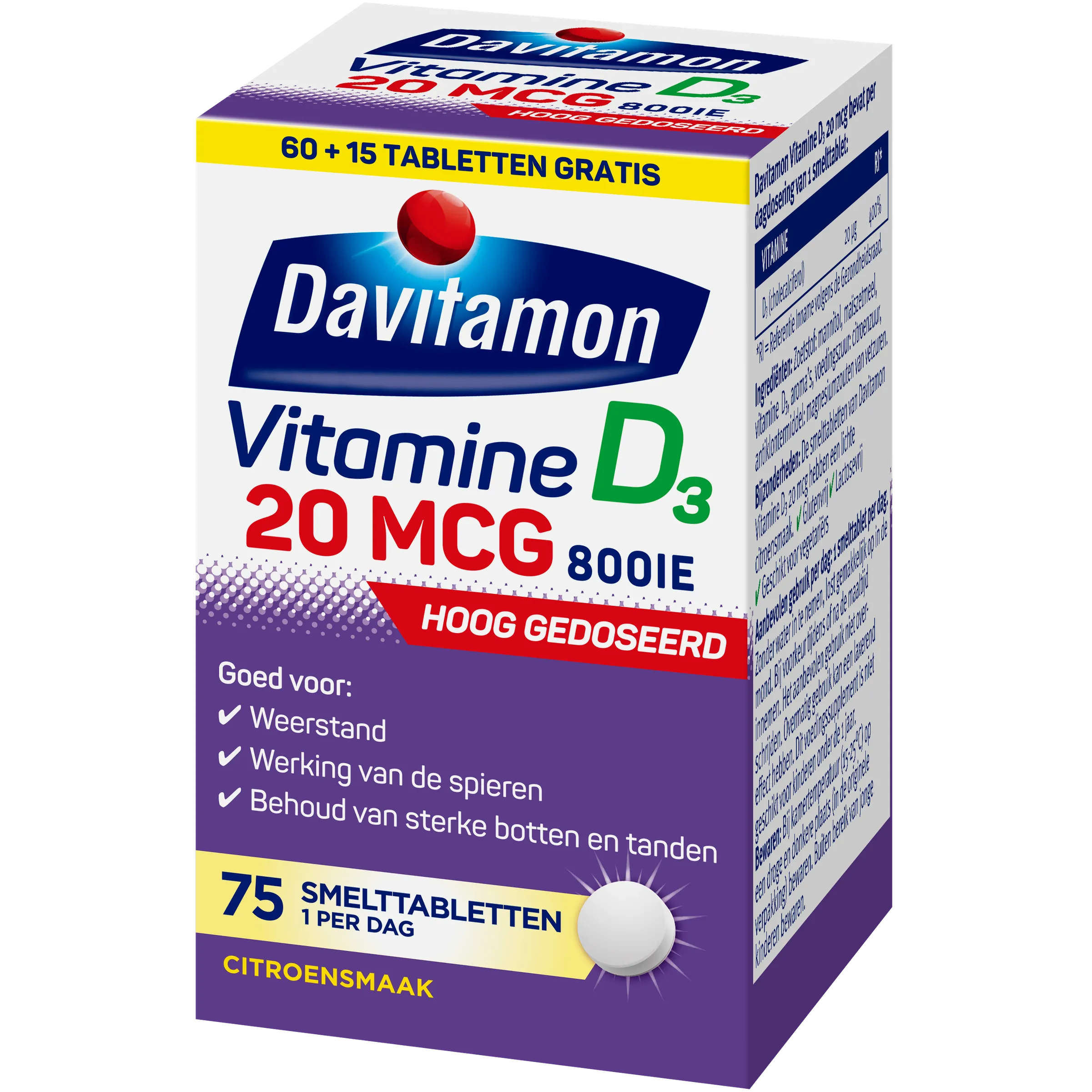 Davitamon Vitamine D3 20mcg (75 tabletten) - image 5