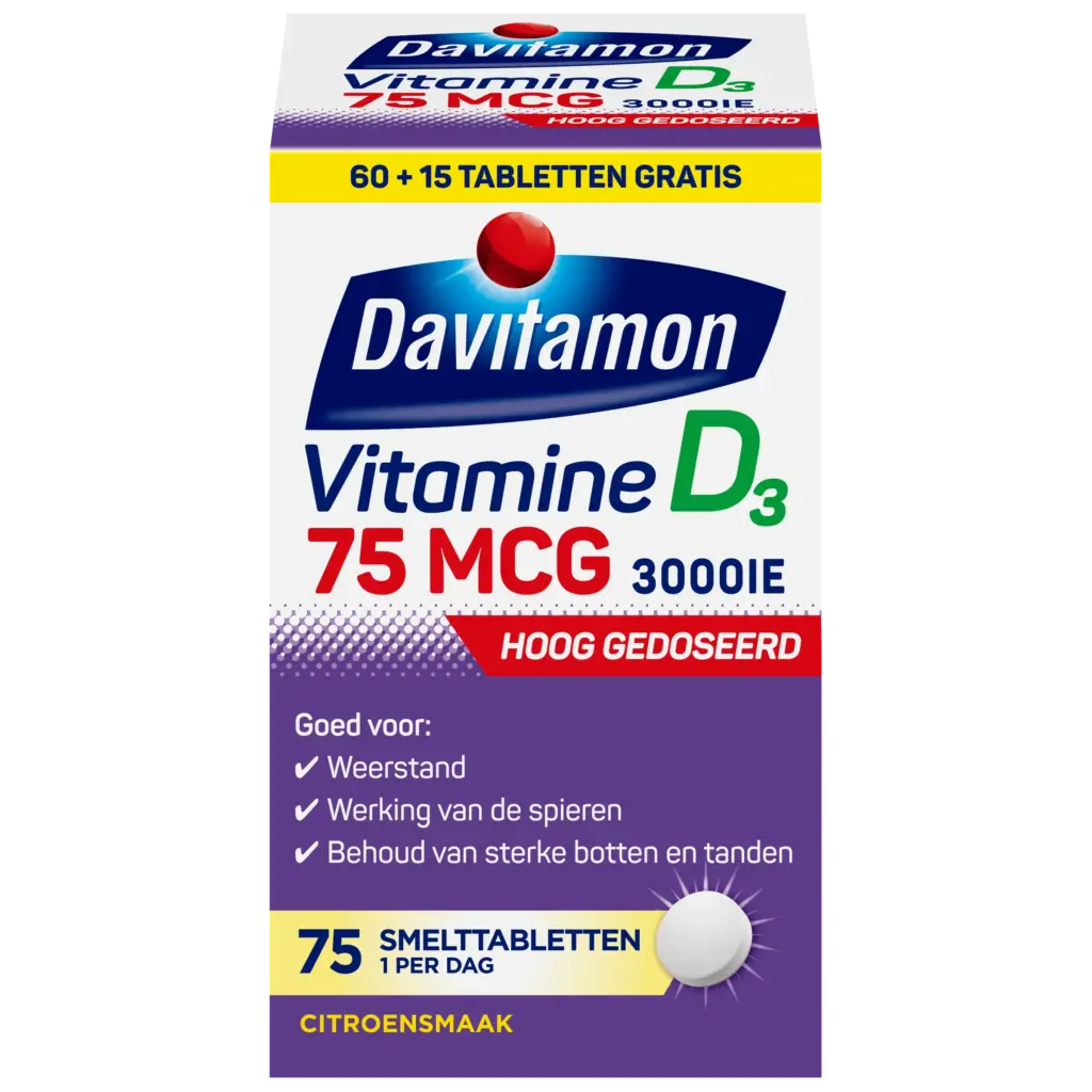 Davitamon Vitamine D3 75Mcg (75 tabletten)