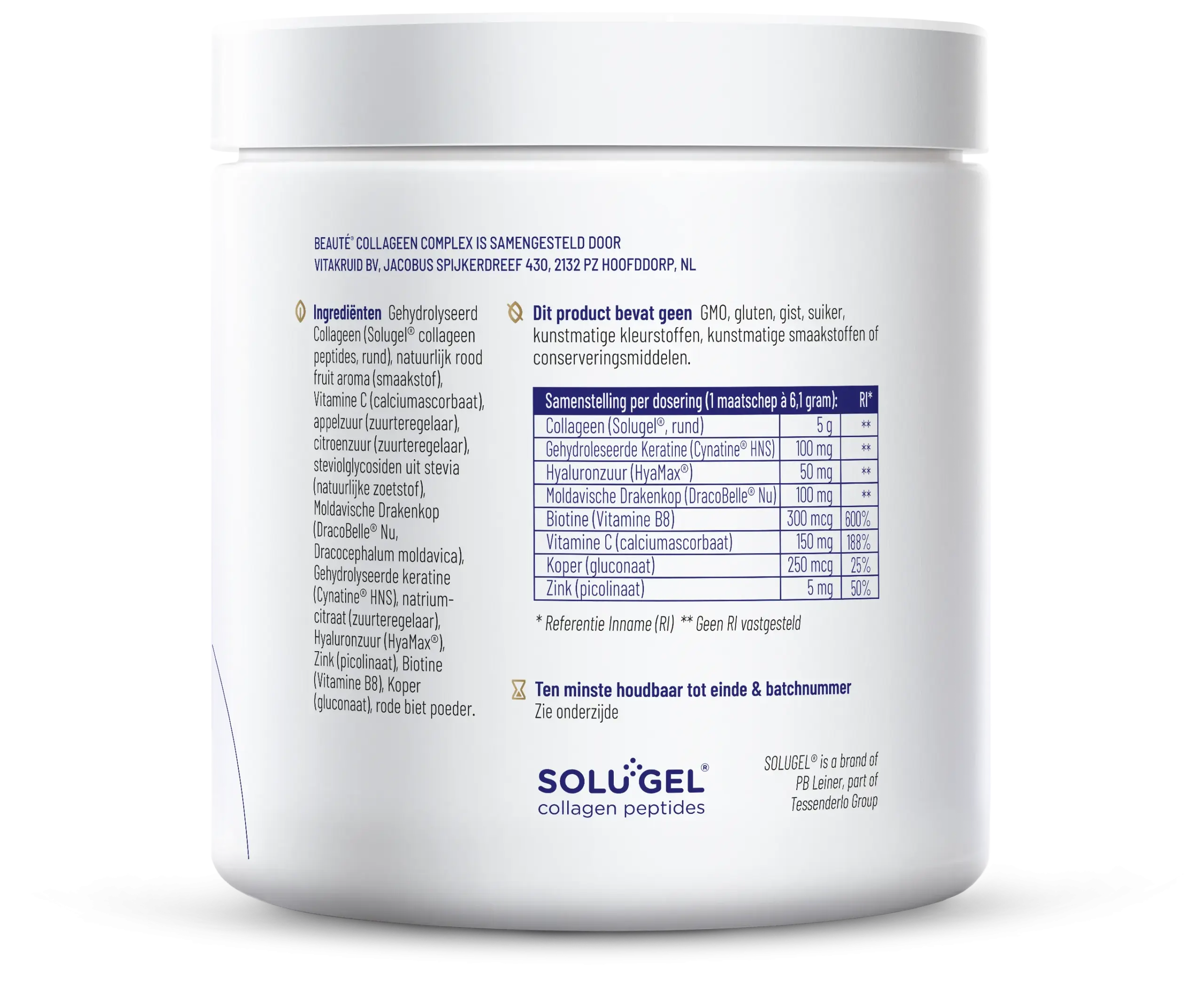 Vitakruid Beauté Collageen Complex Rood Fruit (154 gr)