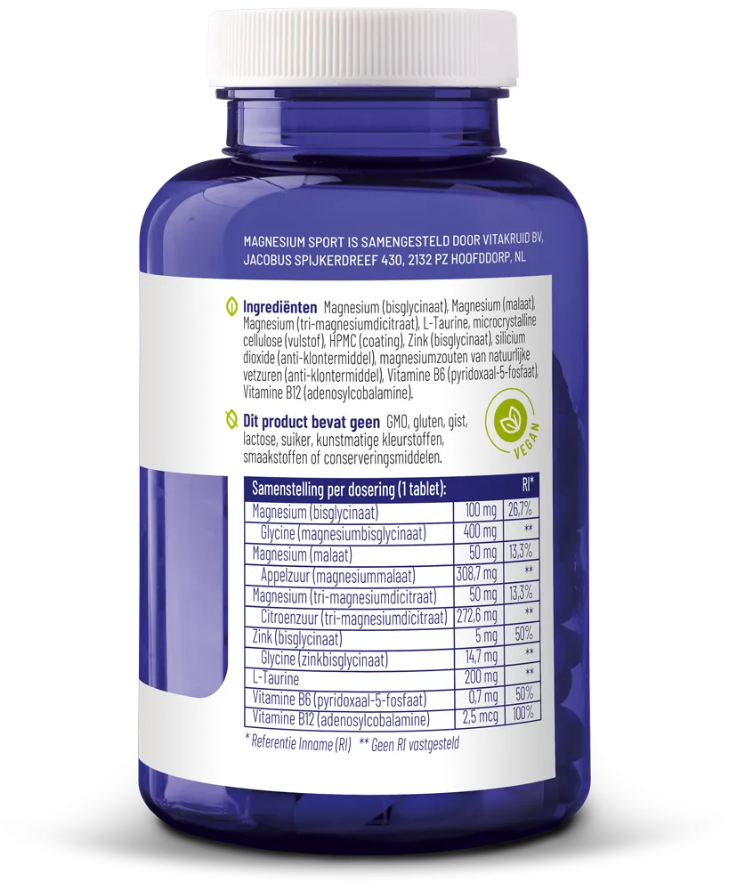 Vitakruid Magnesium Sport (90 tabletten)