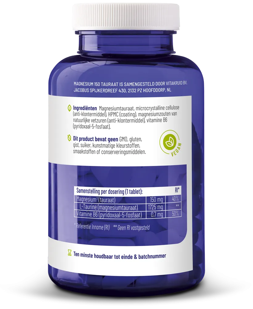 Vitakruid Magnesium 150 Tauraat (90 tabletten)