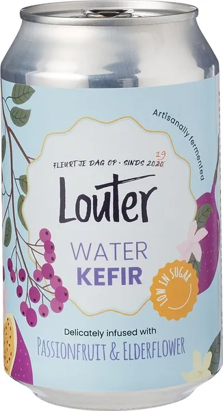 Louter Waterkefir Passievrucht Vliervbloesem (330 ml)