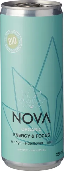 Nova Organic Energy Energiedrank Sinaasappel Vlierbloesem Limoen (250 ml)