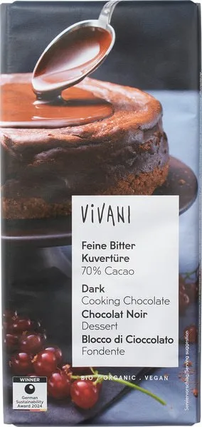 Vivani Kookchocolade Puur (150 gr)