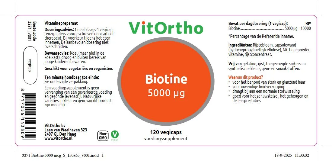 Vitortho Biotine 5000Mcg (120 vega capsules)