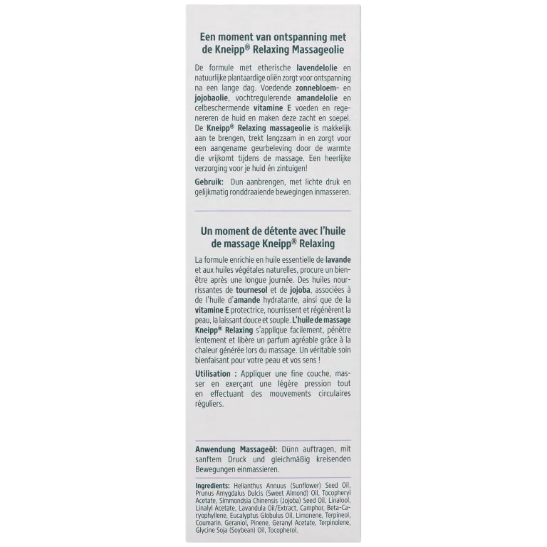 Kneipp Massageolie Relaxing (Met Pompje) (100 ml) - image 3