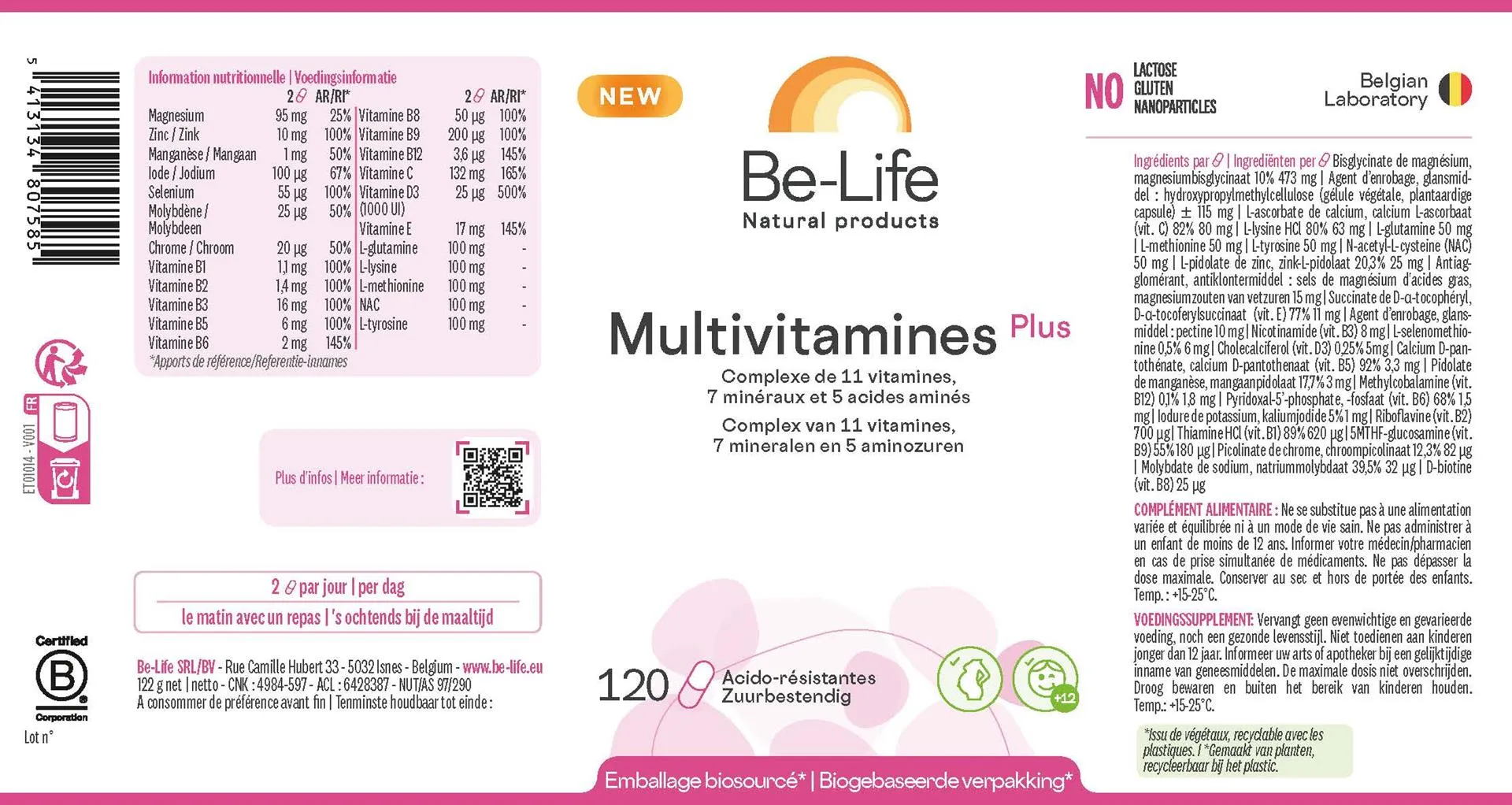 Be-Life Multivitamine Plus (120 capsules)