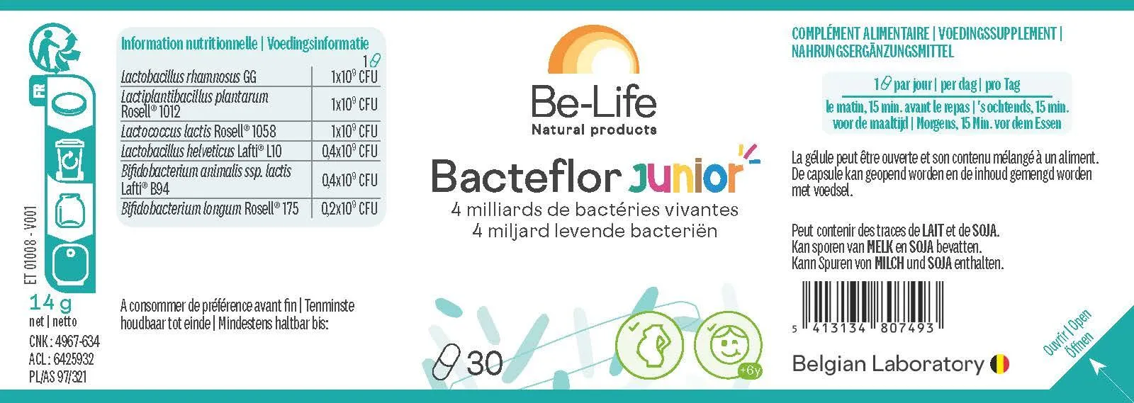 Be-Life Bacteflor Junior (30 capsules)