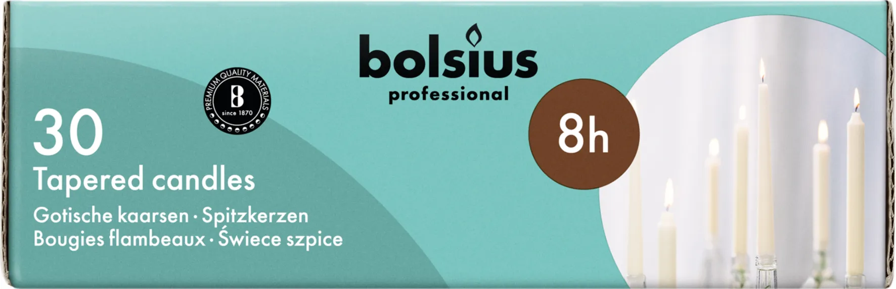 Bolsius Horeca Gotische Kaars 250/24 Doos 30 Wit (30 stuks) - image 2
