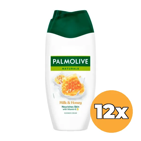 12x Palmolive Douche Gel Naturals Melk & Honing (12 x 250 ml)