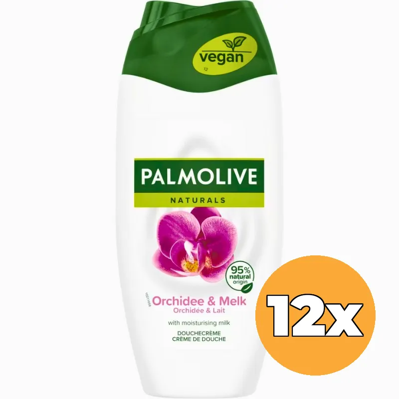 12x Palmolive Douche Gel Naturals Orchidee & Melk (12 x 250 ml)