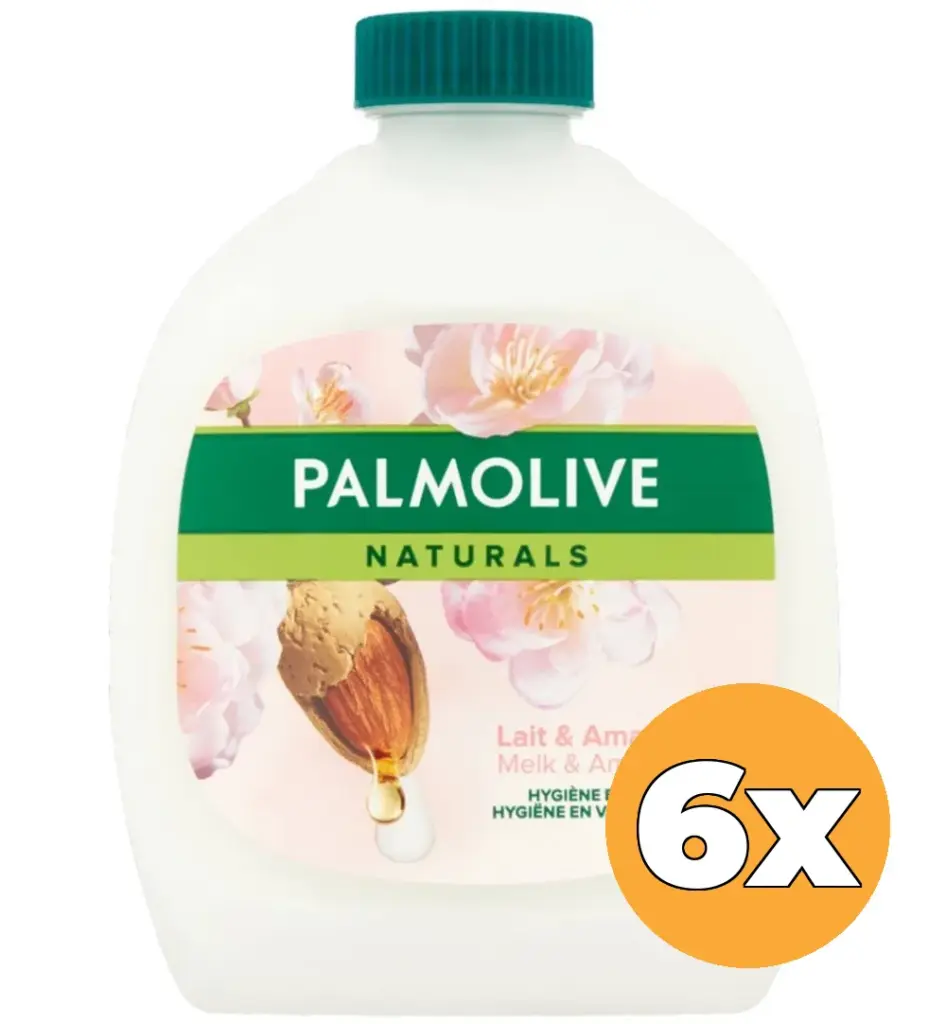 6x Palmolive Vloeibare Zeep Naturals Amandel Navul (6 x 300 ml)