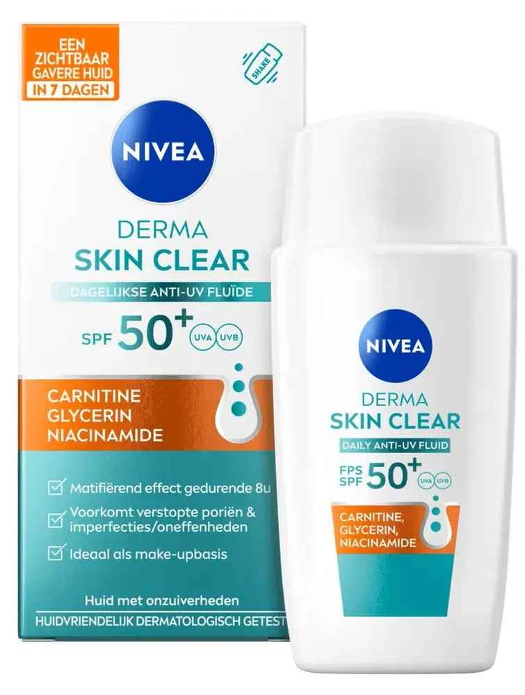 Nivea Derma Skin Clear Spf50+ Zon Fluide (40 ml)