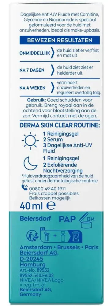 Nivea Derma Skin Clear Spf50+ Zon Fluide (40 ml) - image 4