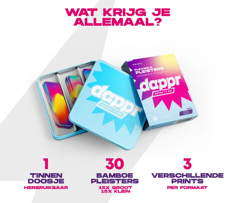 Dappr Sensitive Pleisters Tie Dye (30 stuks) - image 2