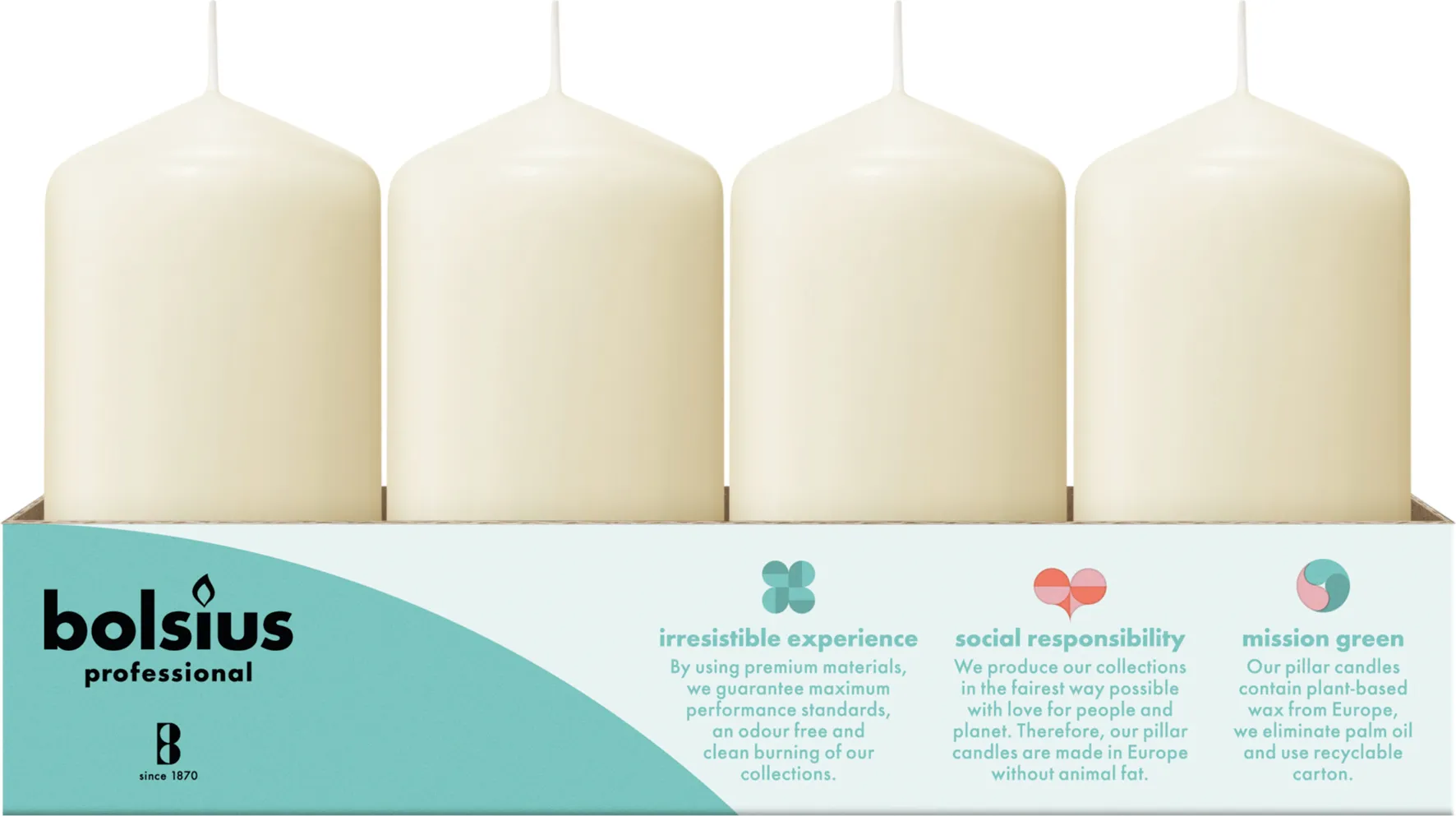 Bolsius Horeca Stompkaarsen 10/5 Ivoor (20 stuks) - image 2