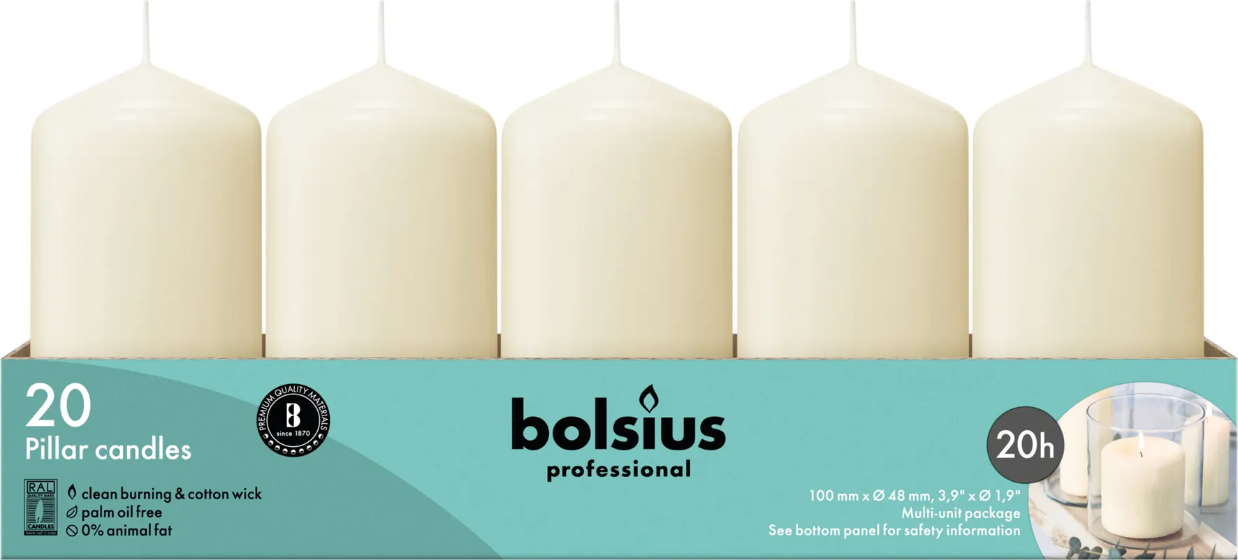 Bolsius Horeca Stompkaarsen 10/5 Ivoor (20 stuks) - image 3