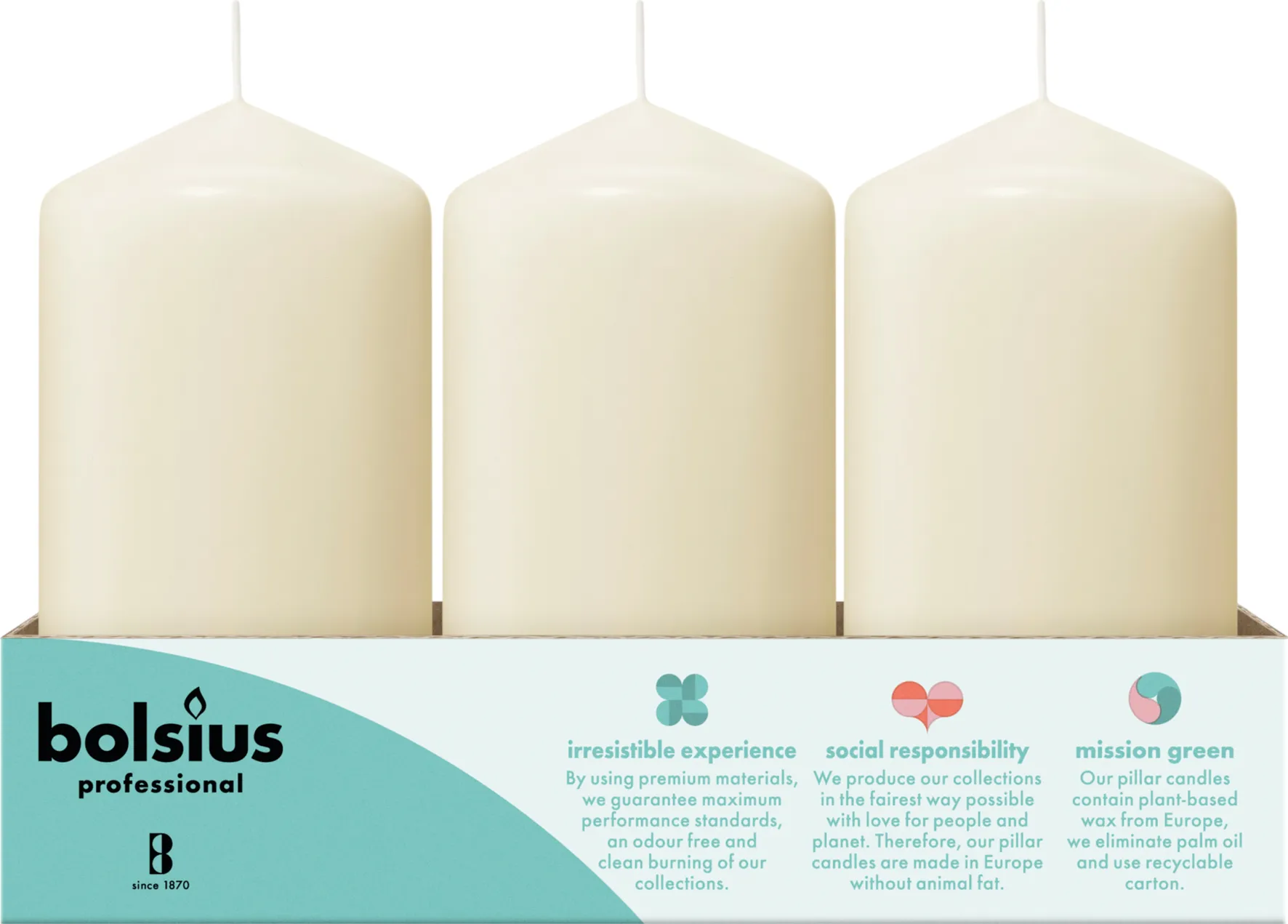 Bolsius Horeca Stompkaarsen 12/6 Ivoor (12 stuks) - image 2