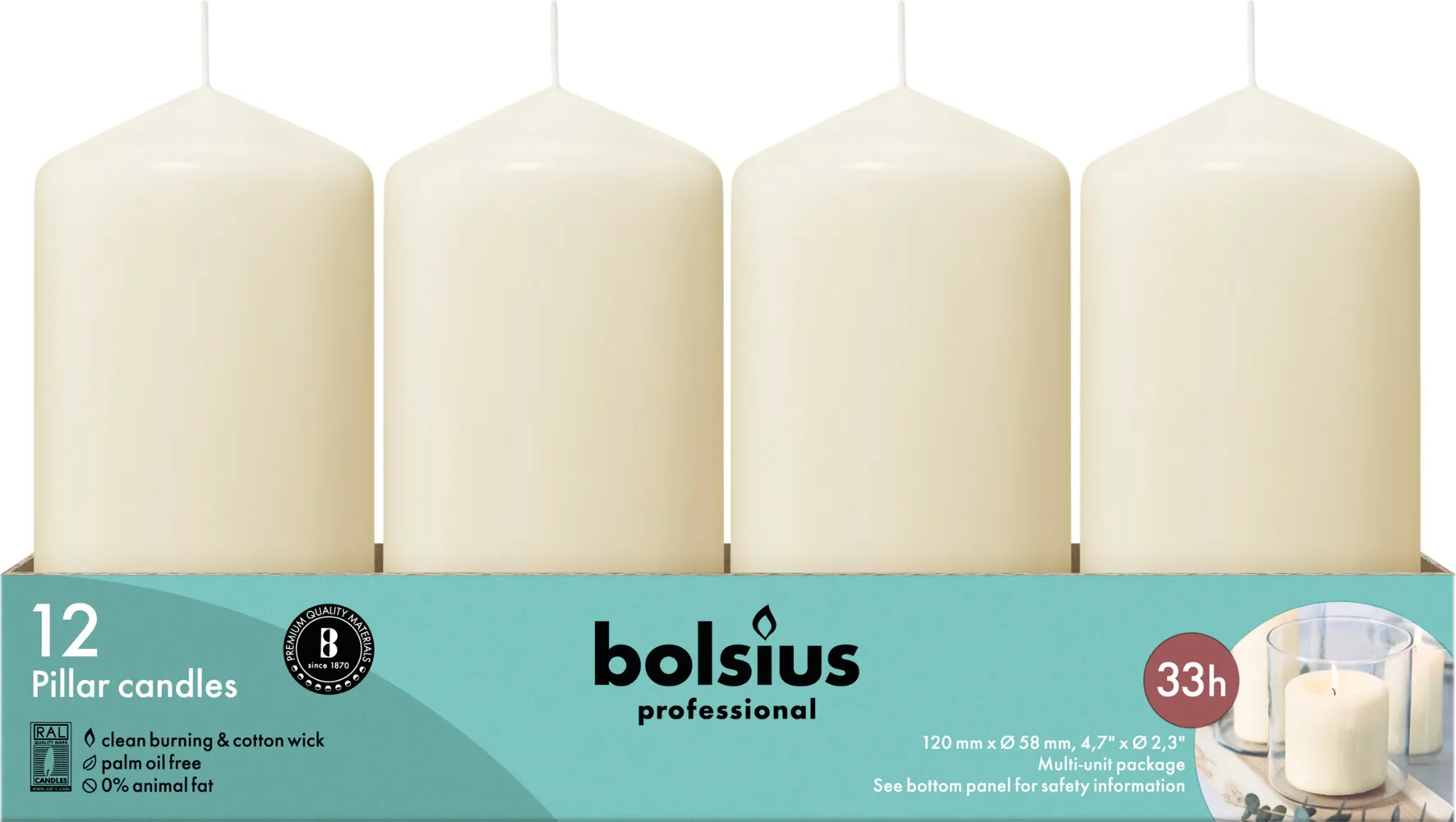 Bolsius Horeca Stompkaarsen 12/6 Ivoor (12 stuks) - image 3