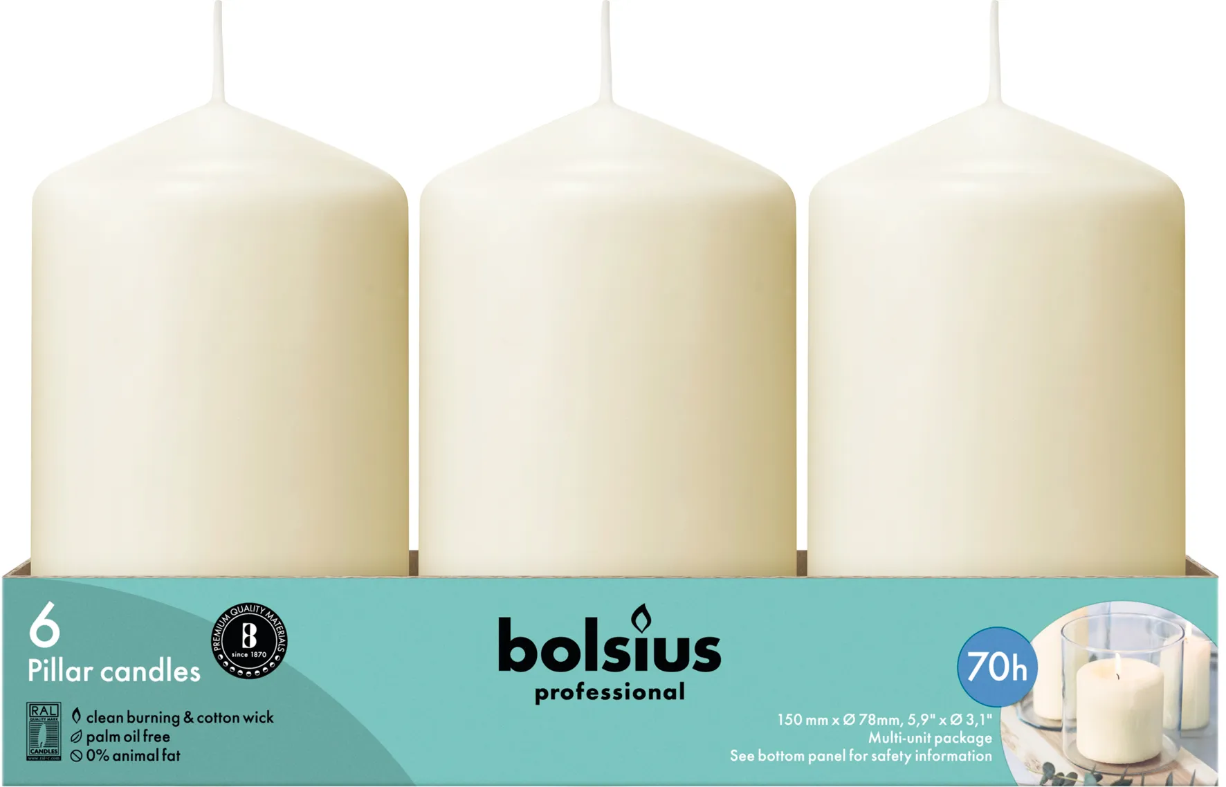 Bolsius Horeca Stompkaarsen 15/8 Ivoor (6 stuks) - image 2