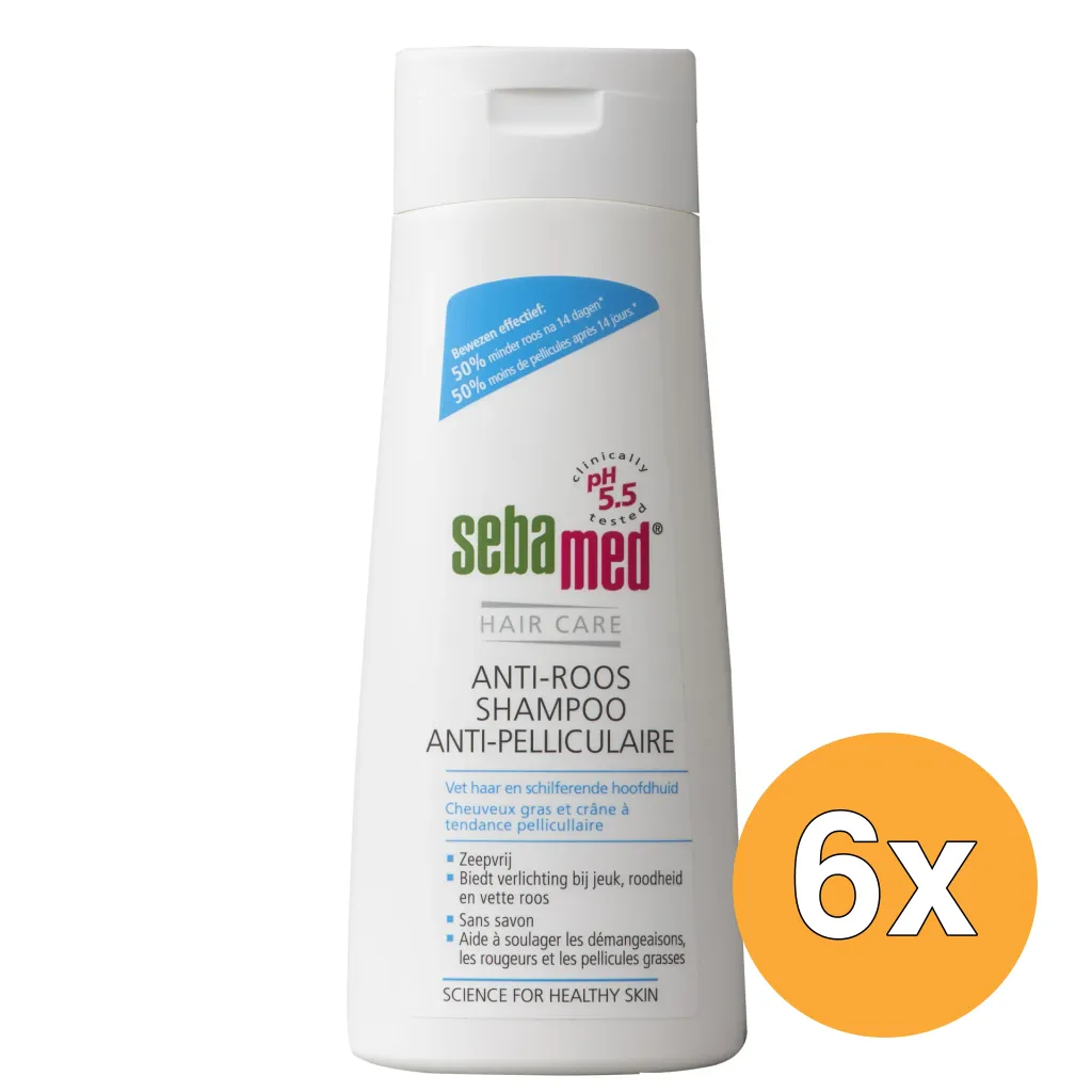 6x Sebamed Anti-roos shampoo (200 ml)