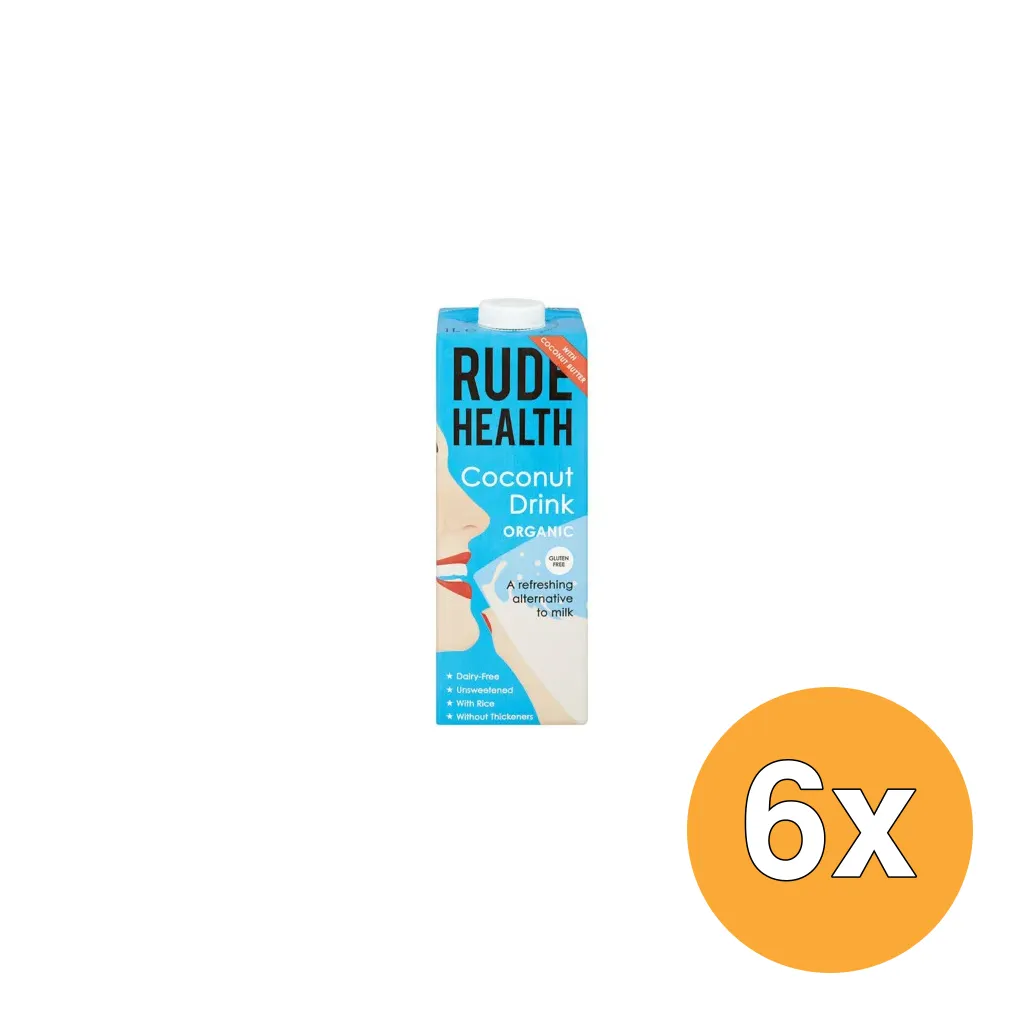 6x Rude Health Kokosdrank Bio (1000 ml)
