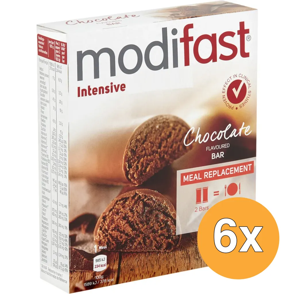 6x Modifast Snack & Meal Lunchreep Melkchocolade (6 x 31 gr)