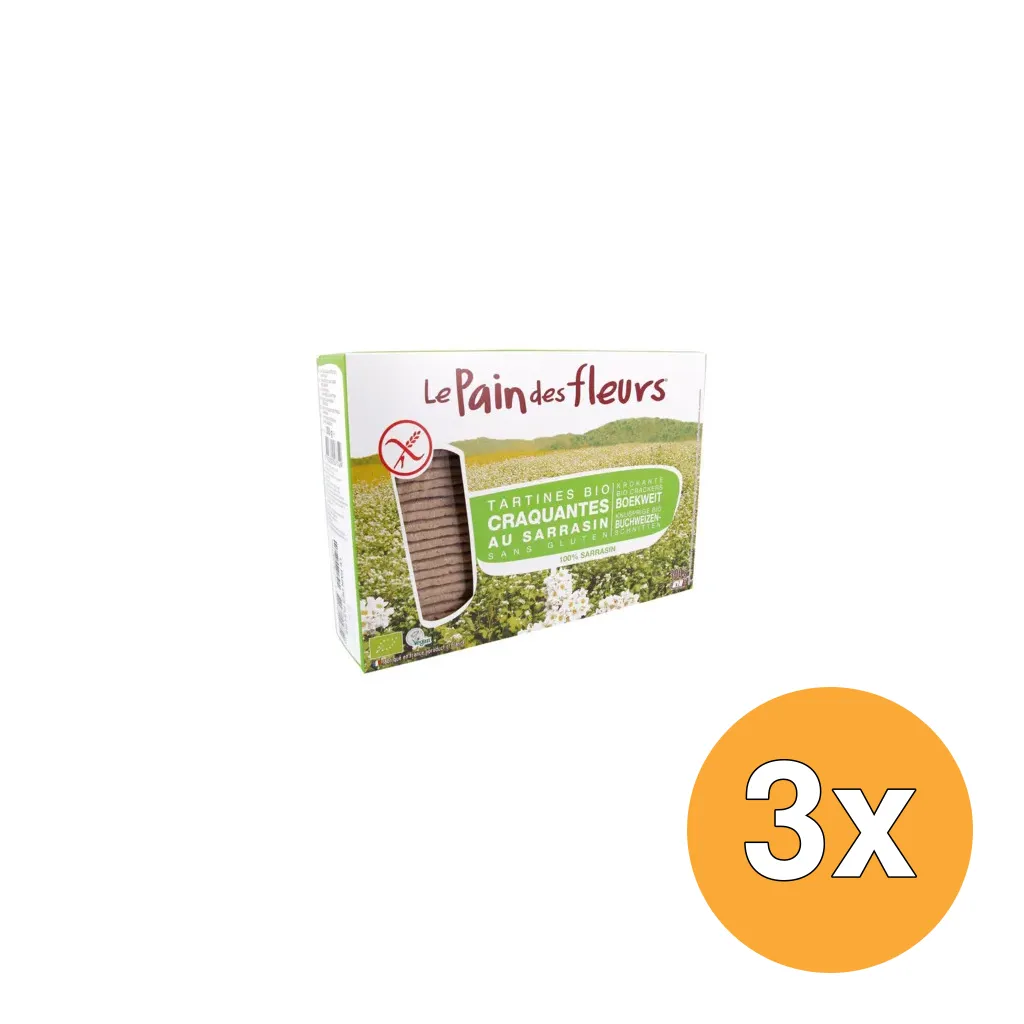 3x Le Pain Des Fleurs Boekweit Crackers Bio (300 gr)