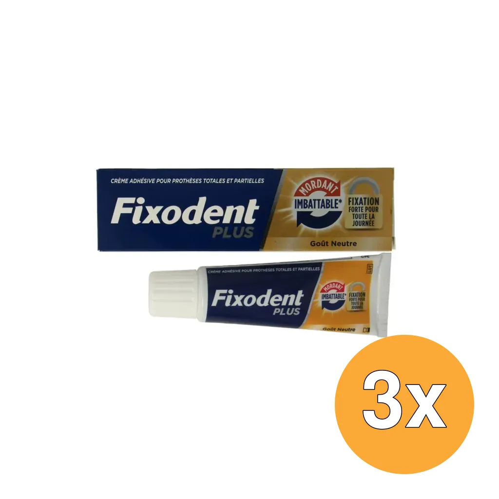 3x Fixodent Kleefpasta Plus Dual Power (40 gr)