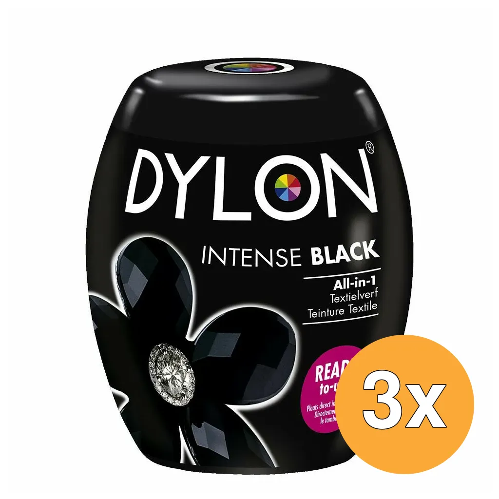 3x Dylon Pod Black Intense (350 gr)