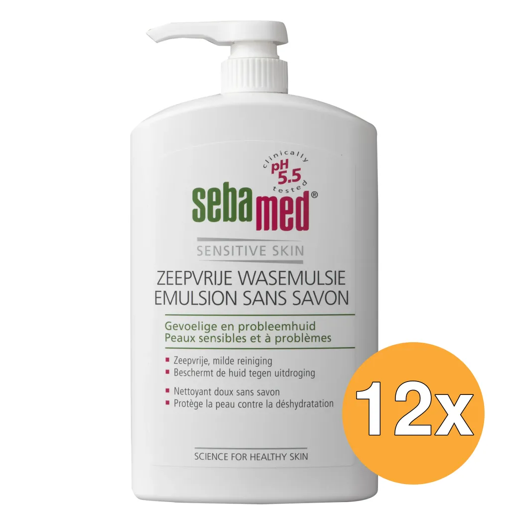 12x Sebamed Zeepvrij wasemulsie pomp (1000 ml)