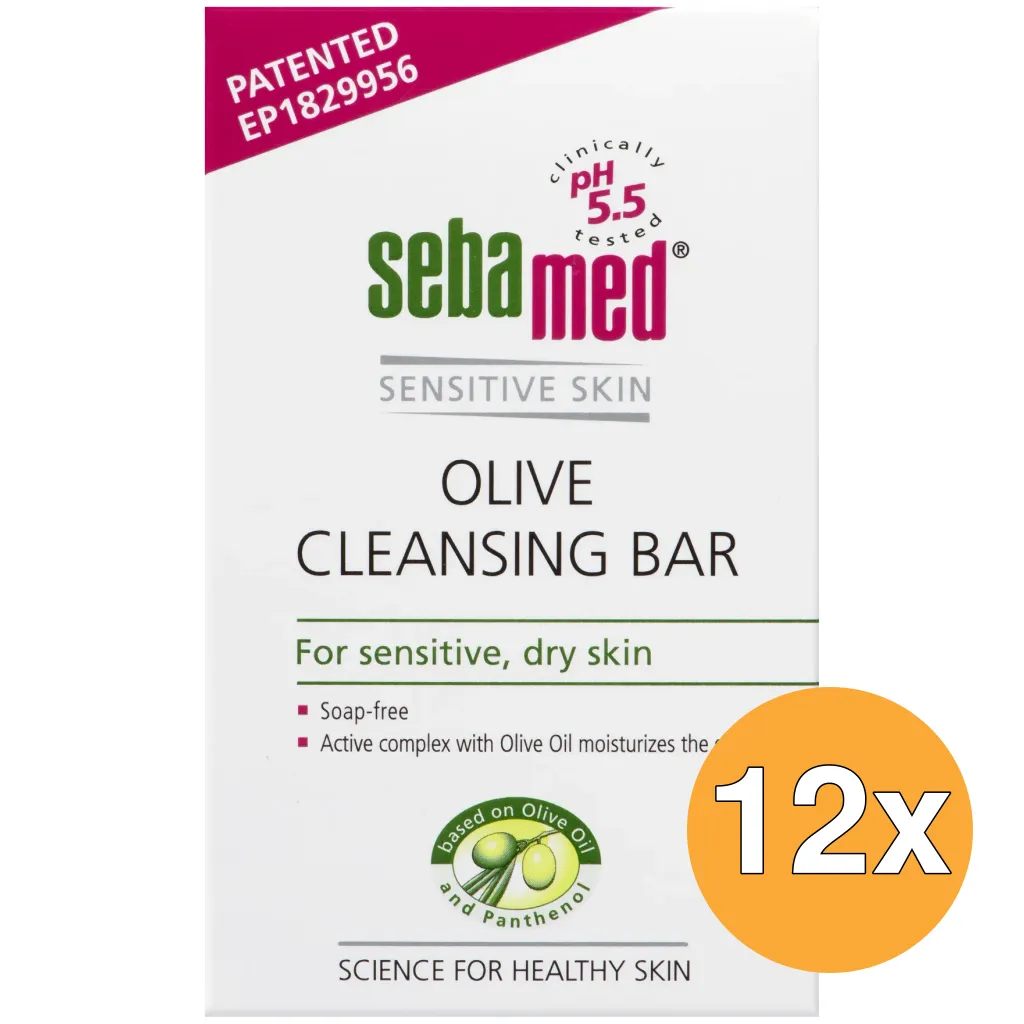 12x Sebamed Zeepvrije Wastablet Olijf (150 gr)