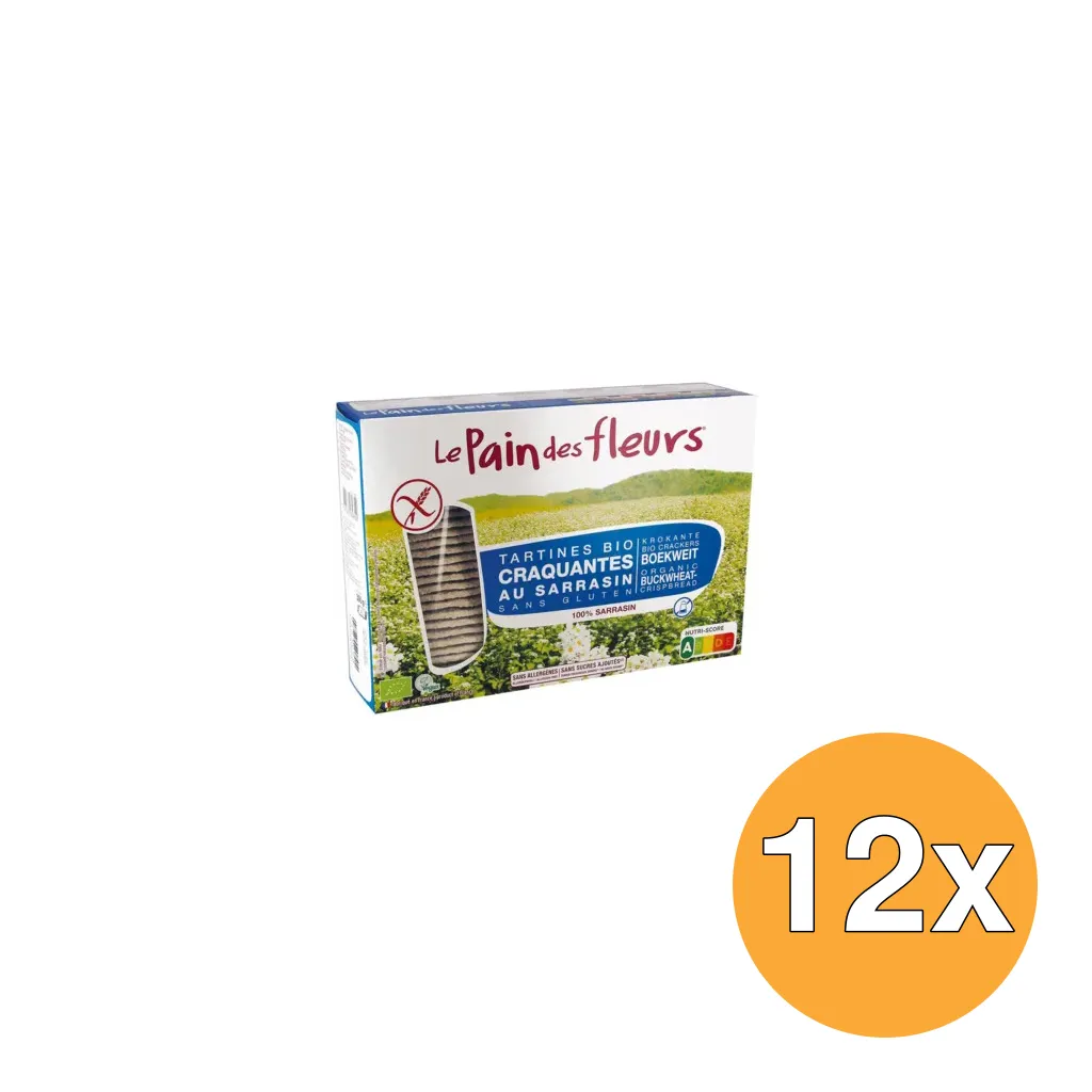 12x Le Pain Des Fleurs Boekweitcrackers Zonder Zout Bio (300 gr)