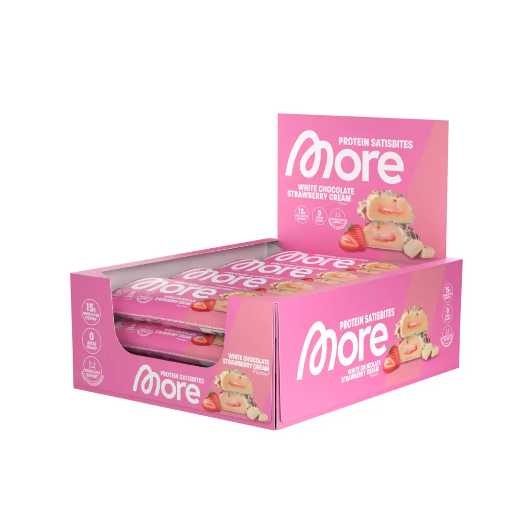 MORE Protein Satsibite Bar White Chocolate Strawberry Cream (12 x 2 x 25)