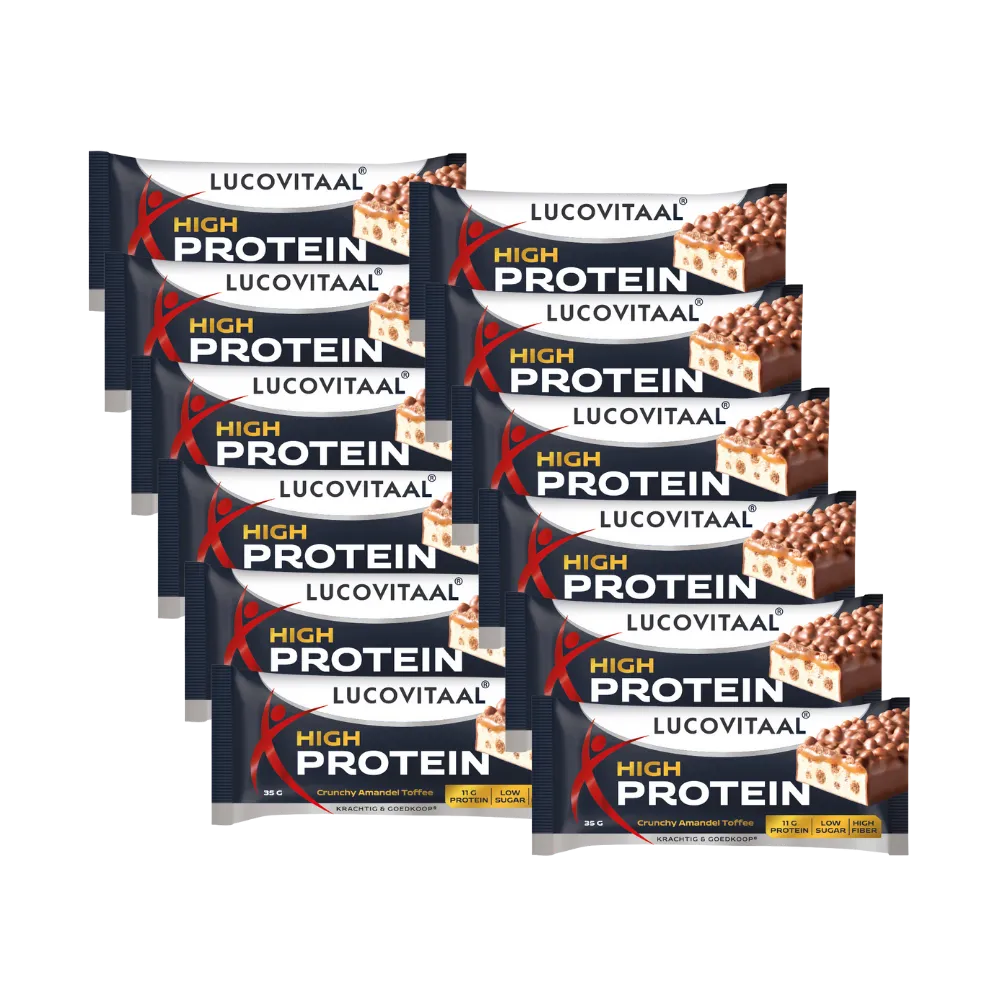 Lucovitaal Protein Crunchy Amandel Toffee (12 x 35 gr)