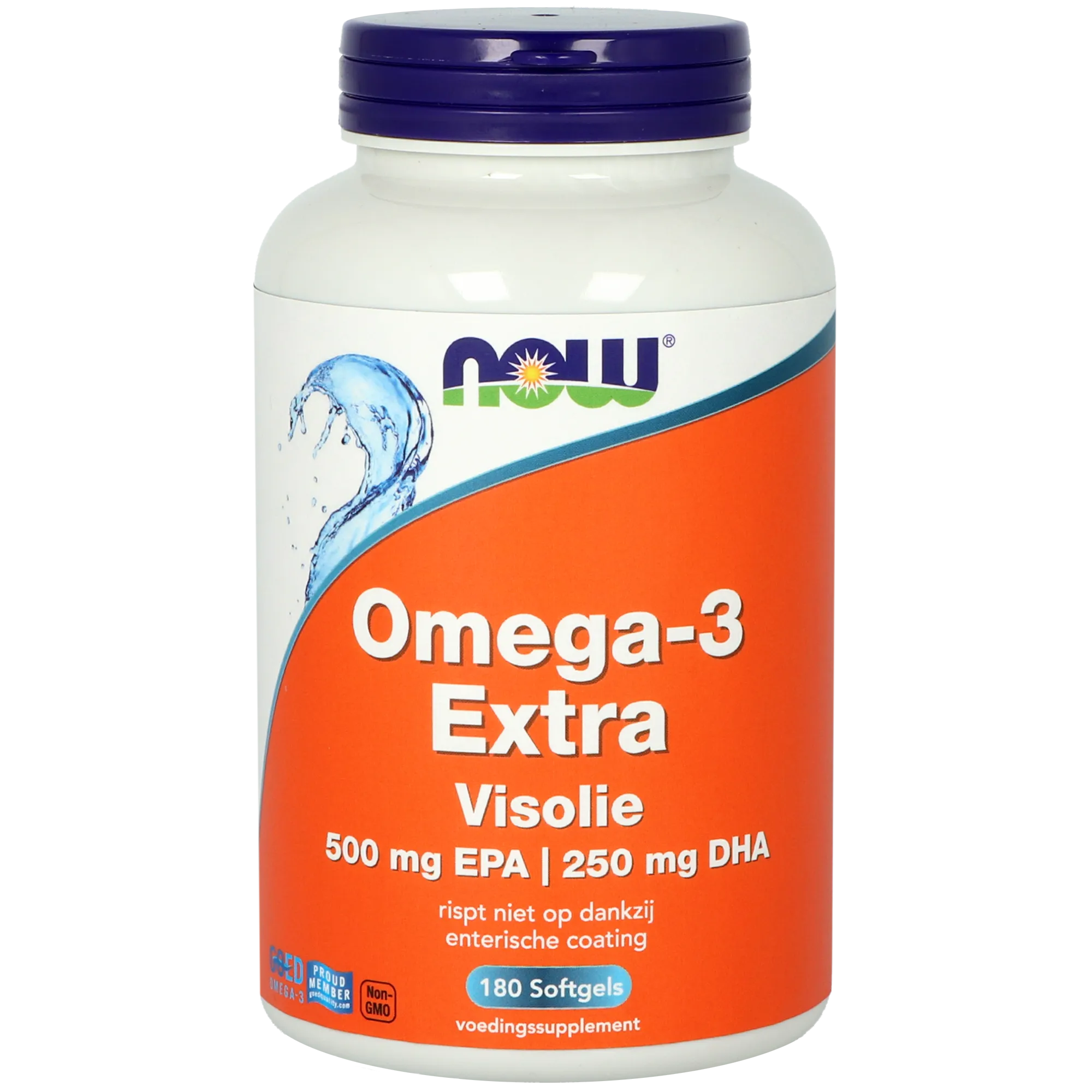 Now Omega-3 Extra Visolie 500 mg EPA 250 mg DHA (180 softgels)