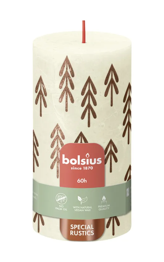 Bolsius Silhouette Rustiekkaars 130/68 Soft Pearl (1 stuk)