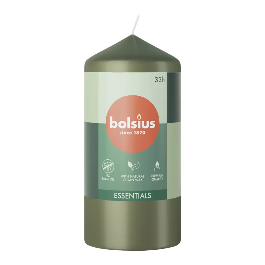 Bolsius Stompkaars 120/58 Olivegreen (1 stuk)