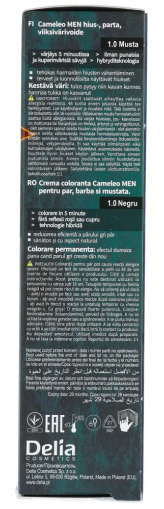 Cameleo Men Hair Color Cream 1.0 Black (1 stuk) - image 3