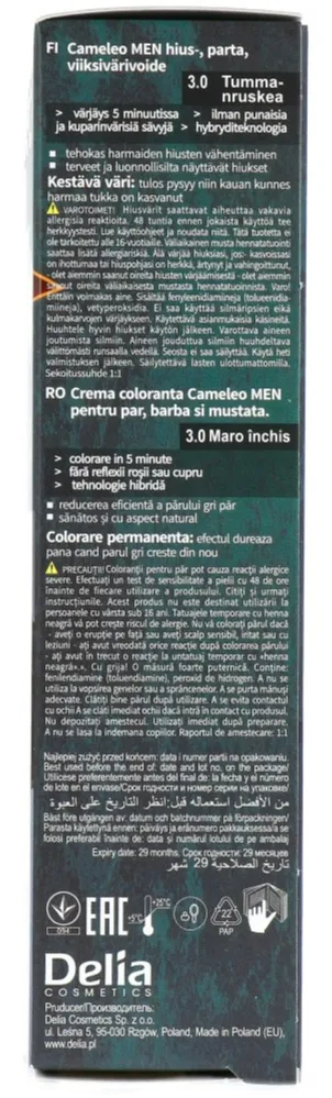 Cameleo Men Hair Color Cream 3.0 Dark Brown (1 stuk) - image 3