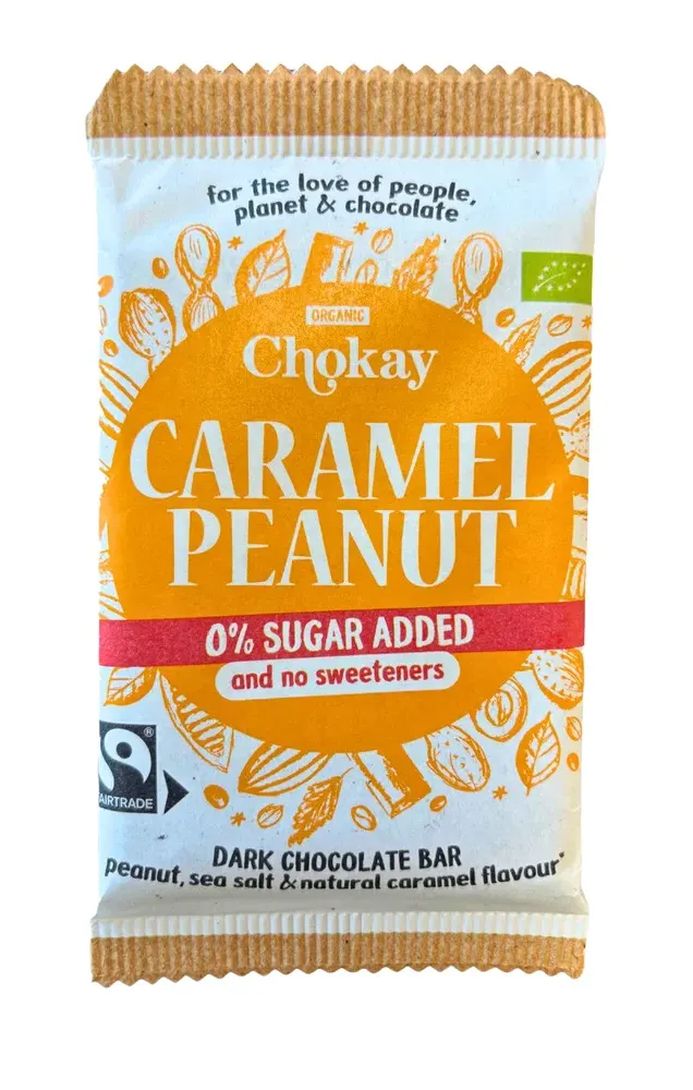 Chokay Caramel Peanut 0% Sugar Chocolate Bar (70 gr)